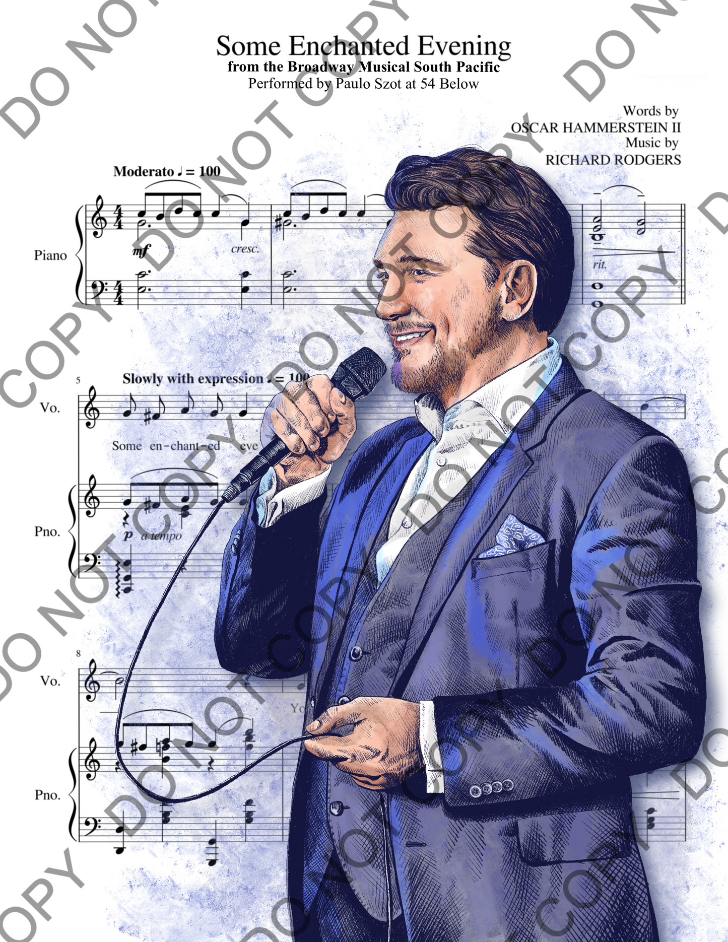 An Enchanted Evening With Paulo Szot 54 Below Sheet Music Art Print
