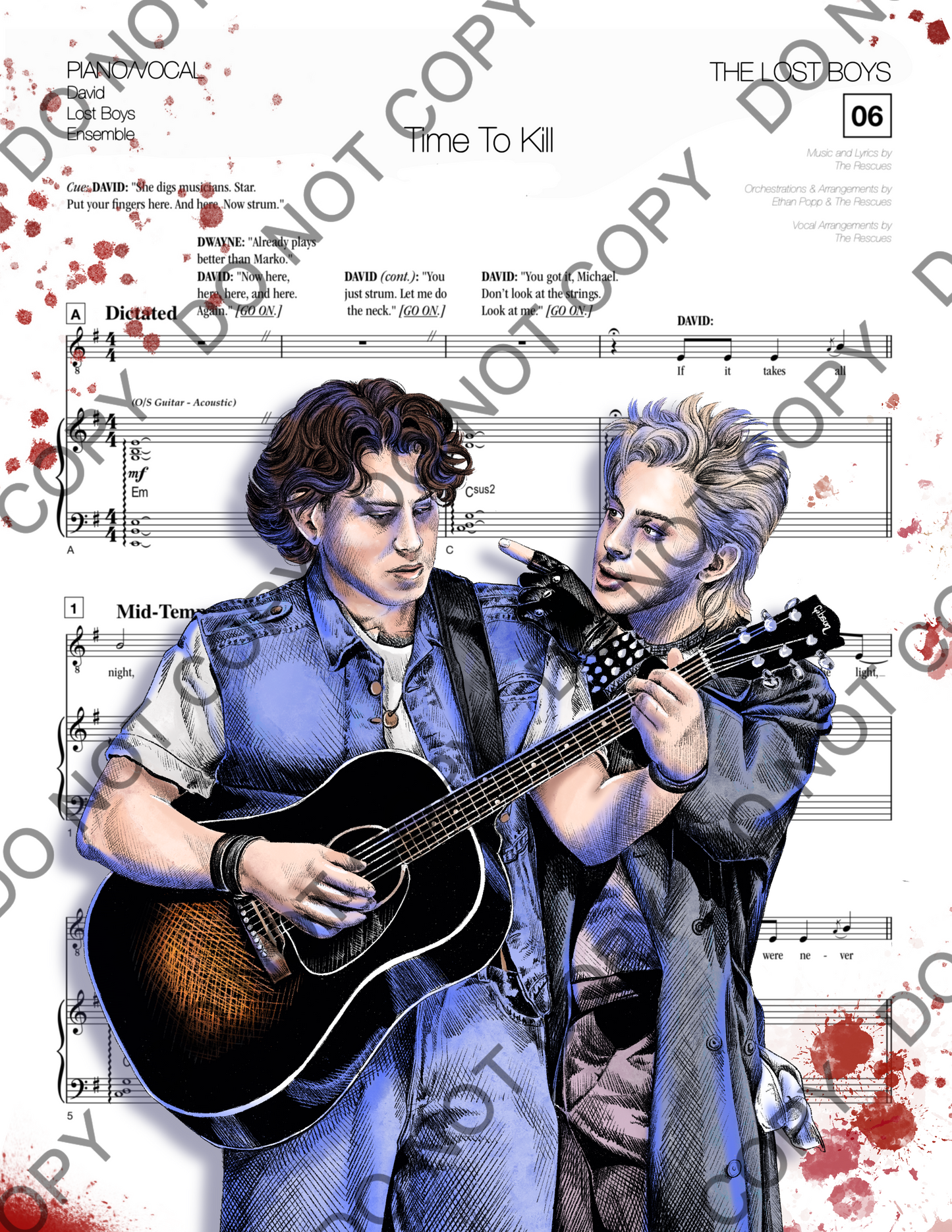The Lost Boys Sheet Music Art Print