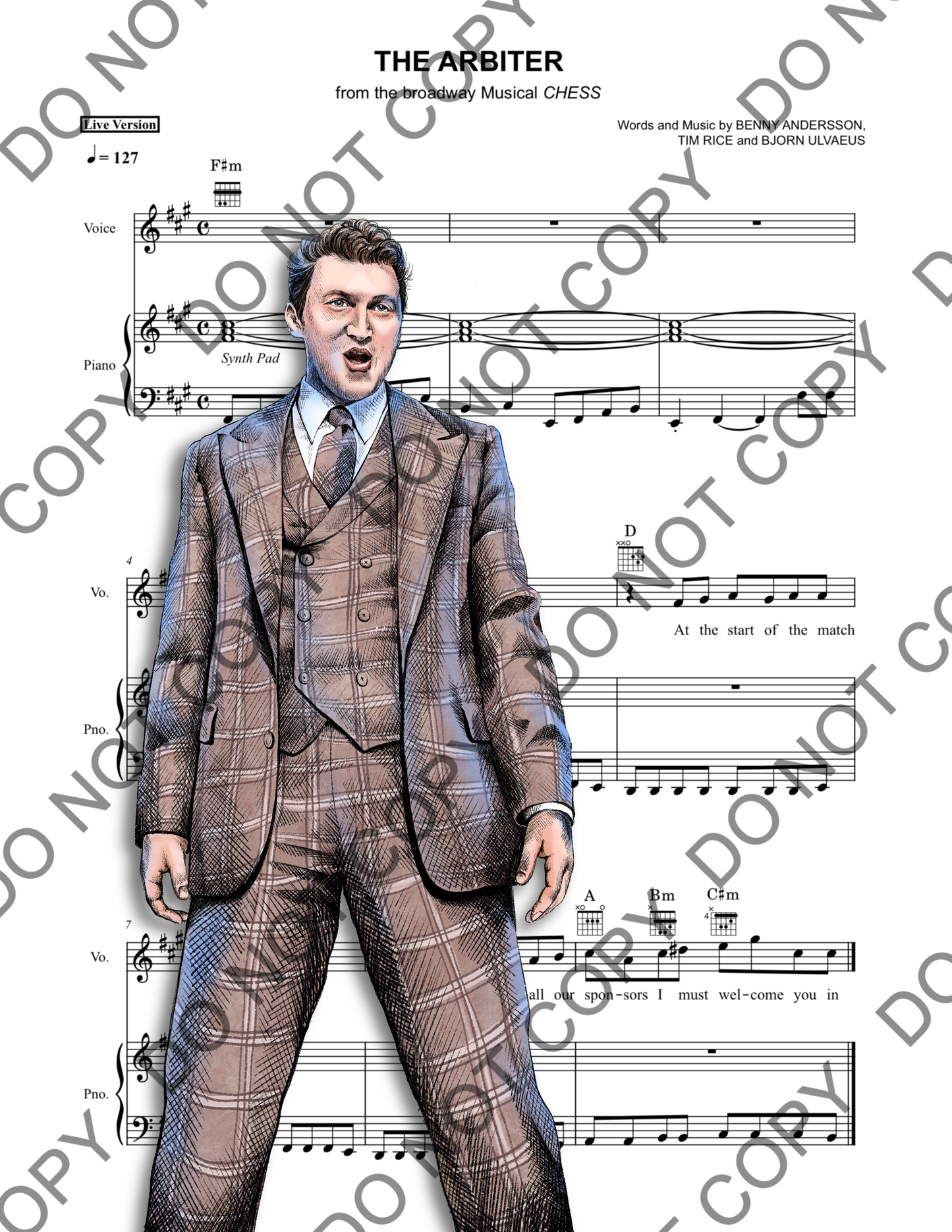 Bryce Pinkham Chess Sheet Music Art Print