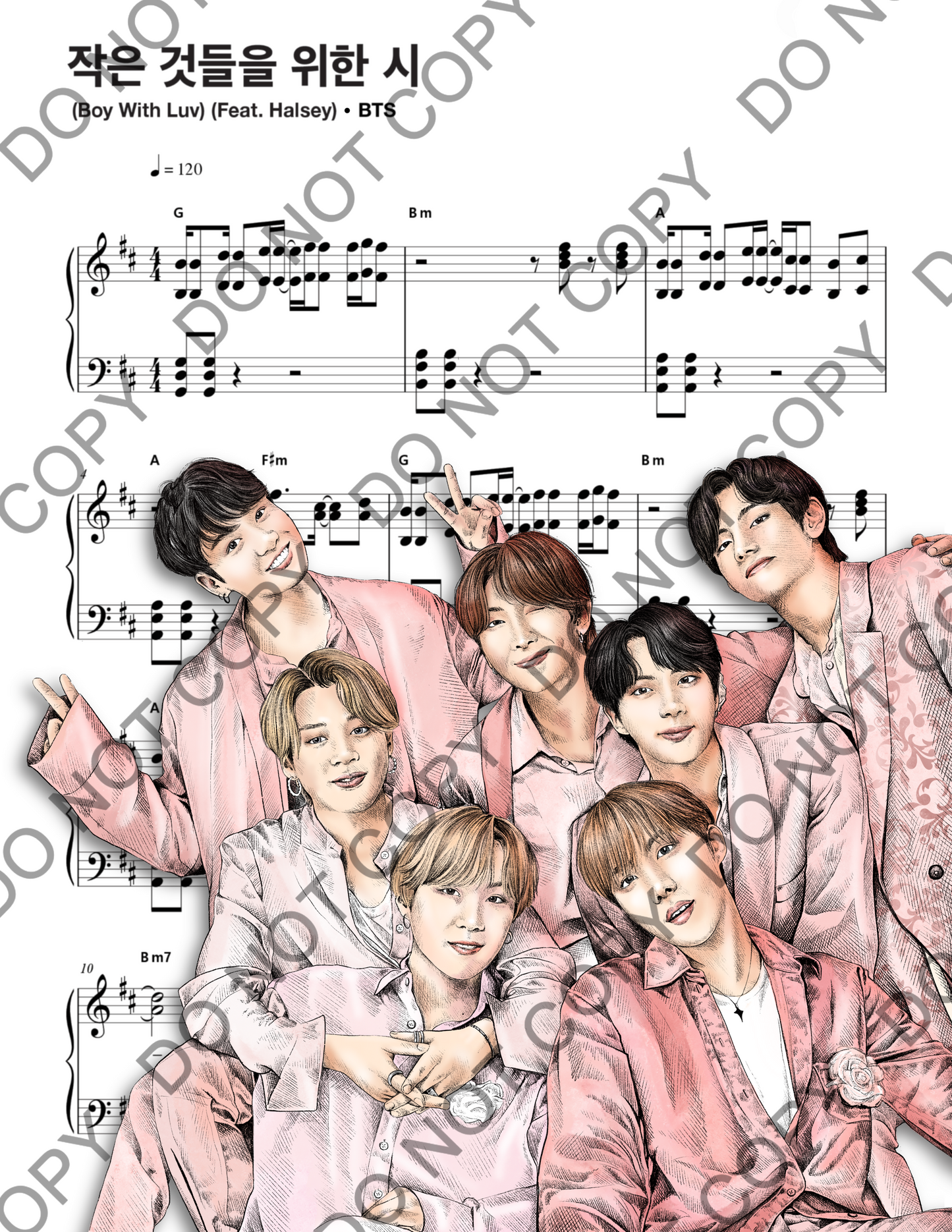 BTS Sheet Music Art Print
