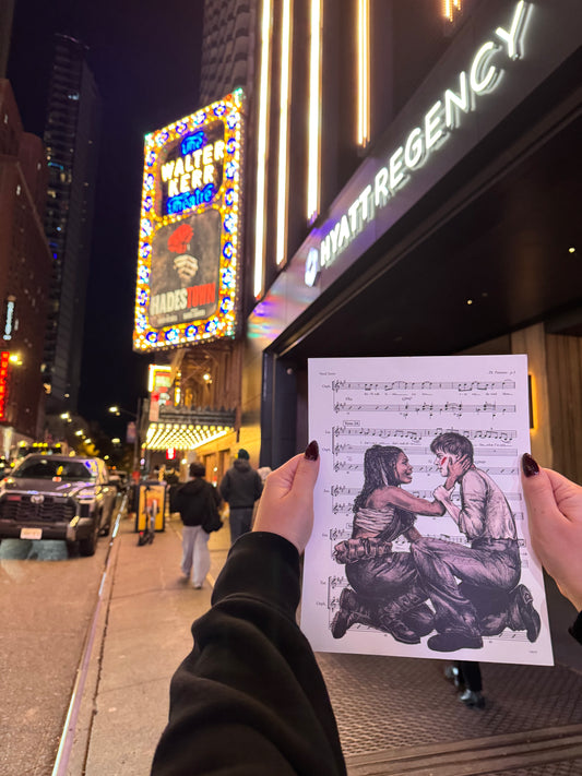 Jack Wolfe and Morgan Dudley Hadestown Sheet Music Print (Color)