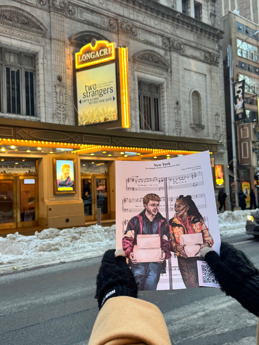 Two Strangers (Carry a Cake Across New York) Sheet Music Art Print (Color)