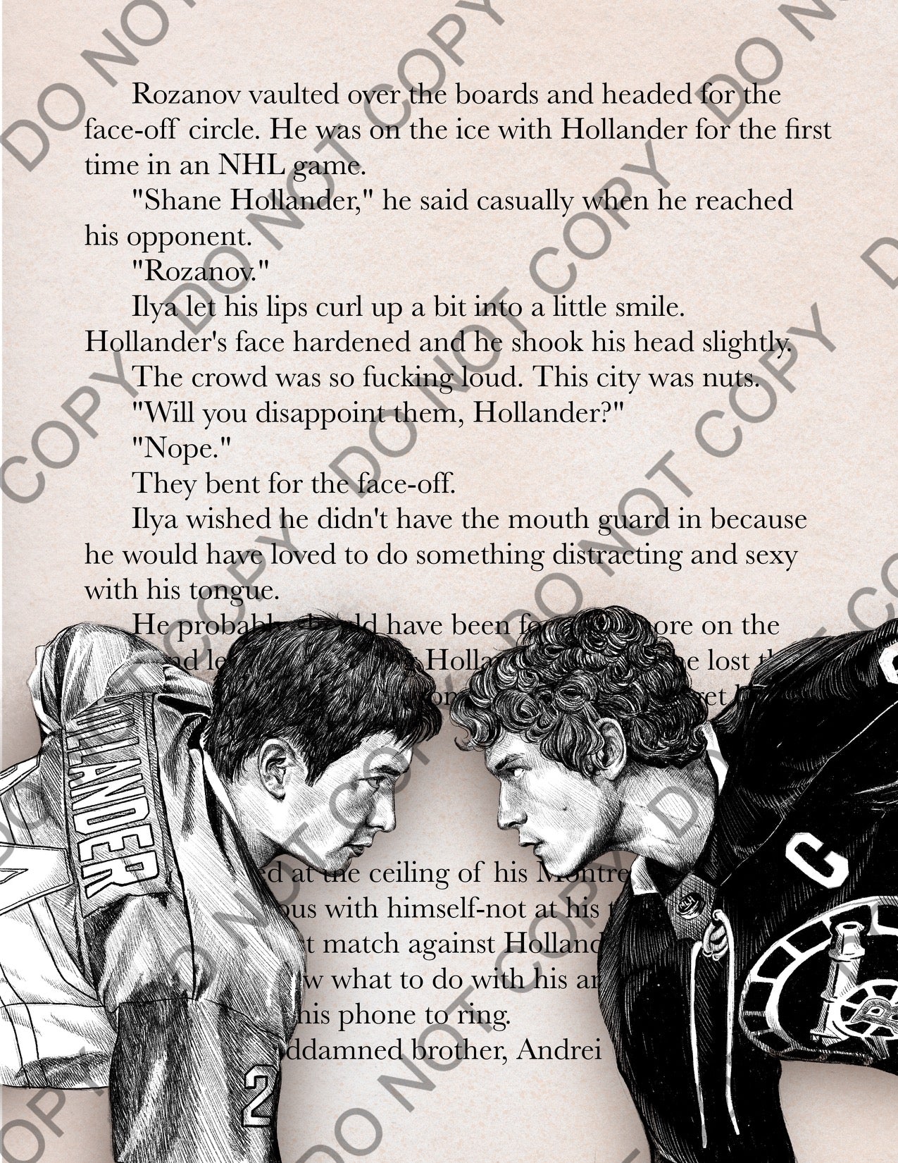Heated Rivalry Book Page Art Print (Black & White)