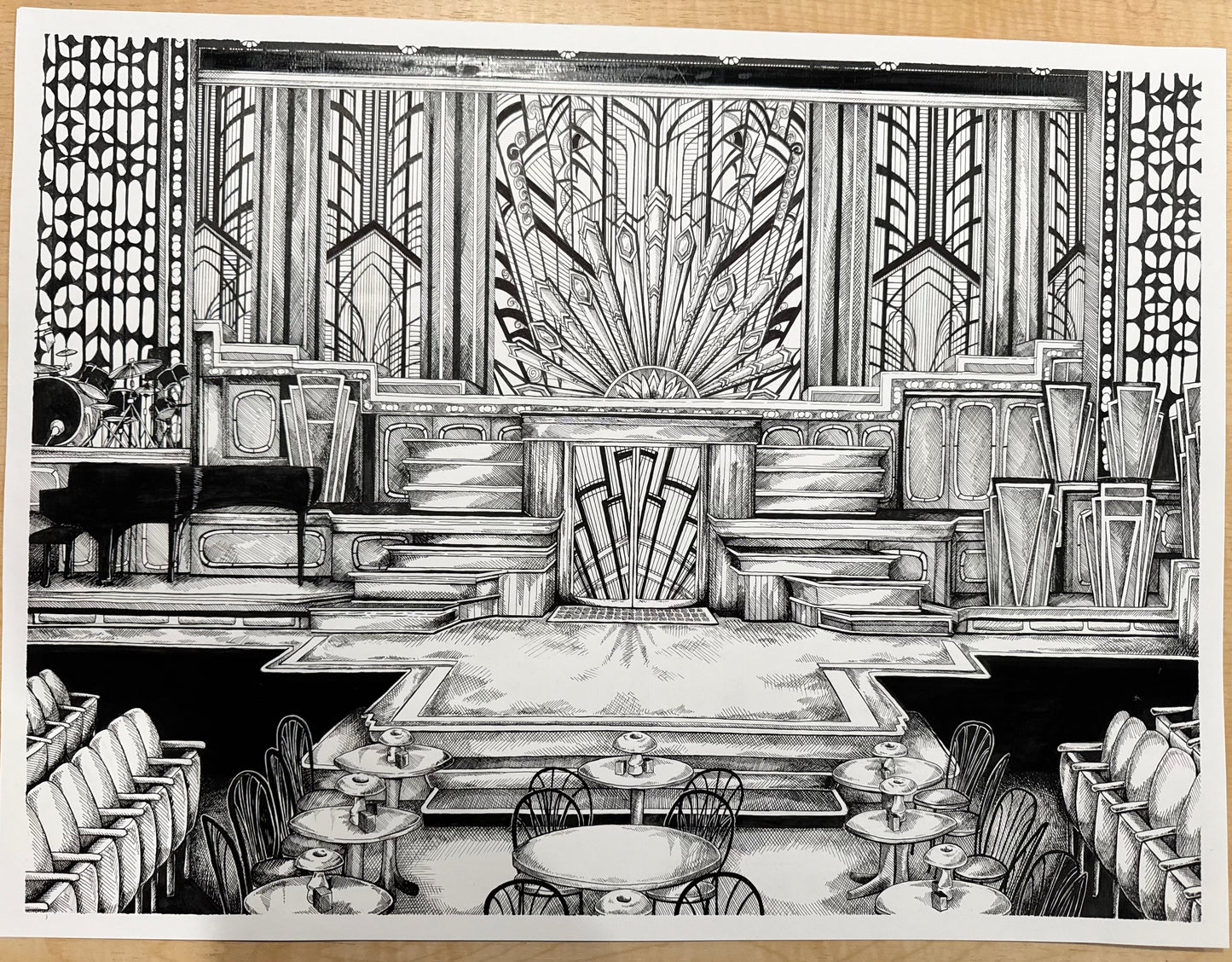 Just In Time Set Drawing 12x16 Inch Print