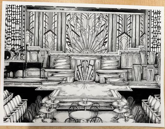 Just In Time Set Drawing 12x16 Inch Print