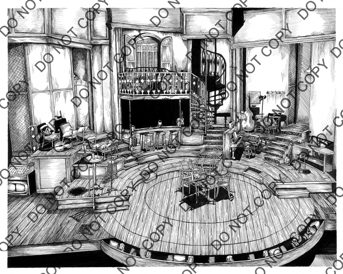 Hadestown Set Drawing 12x15 Inch Print