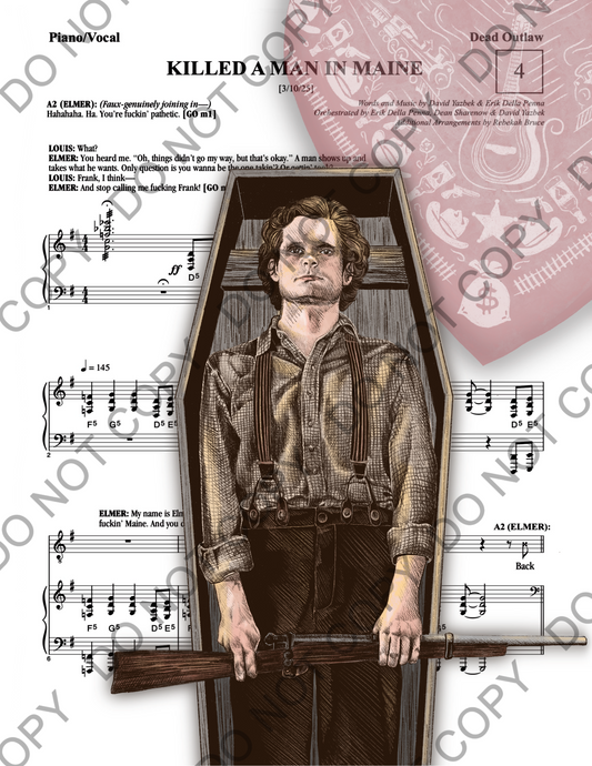 Dead Outlaw Sheet Music Art Print
