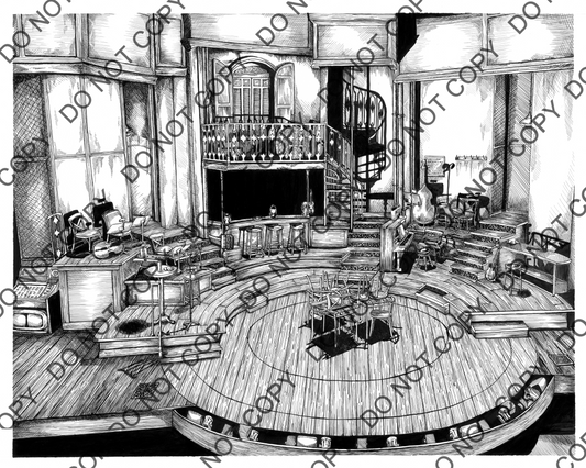 Hadestown Set Drawing 12x15 Inch Print