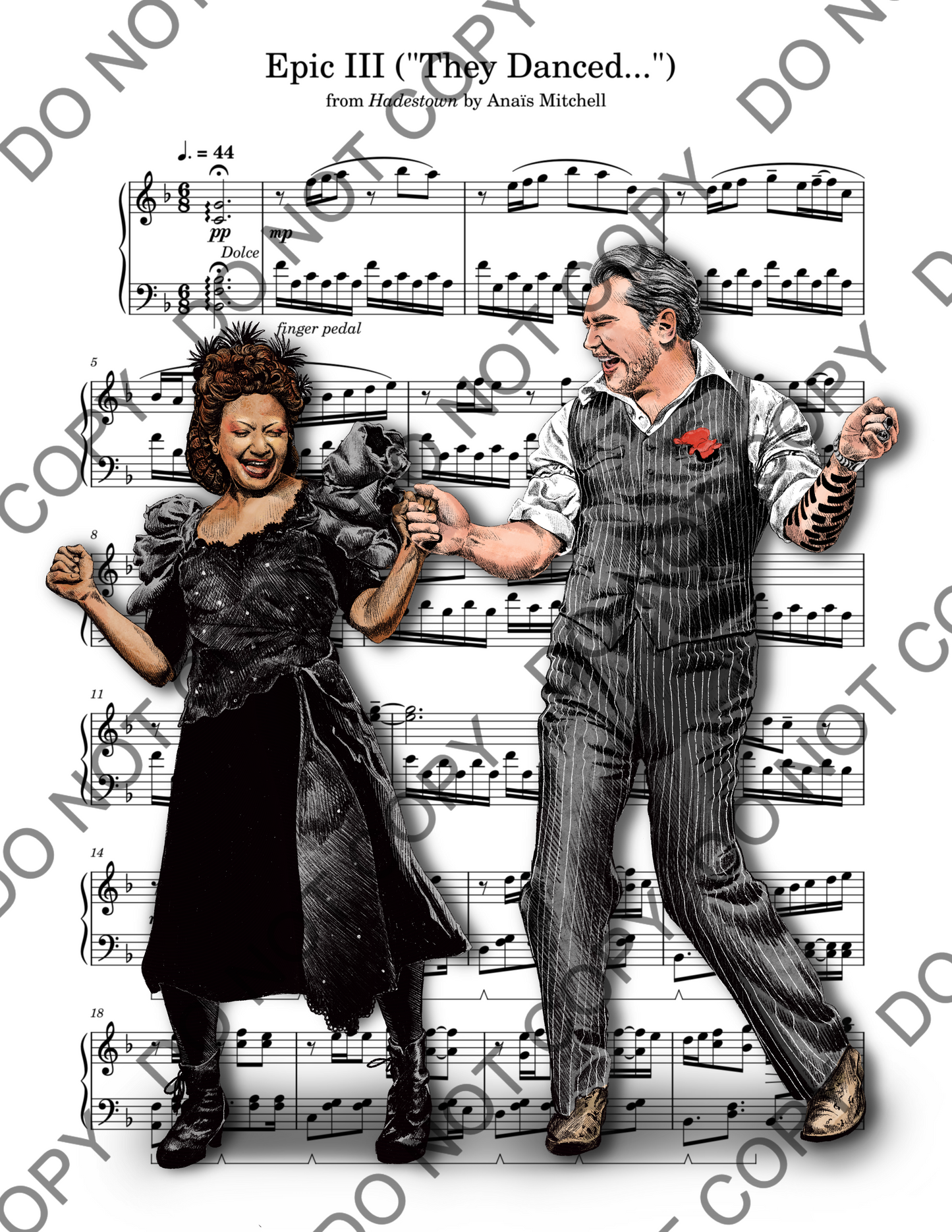 Hades and Persephone Sheet Music Art Print