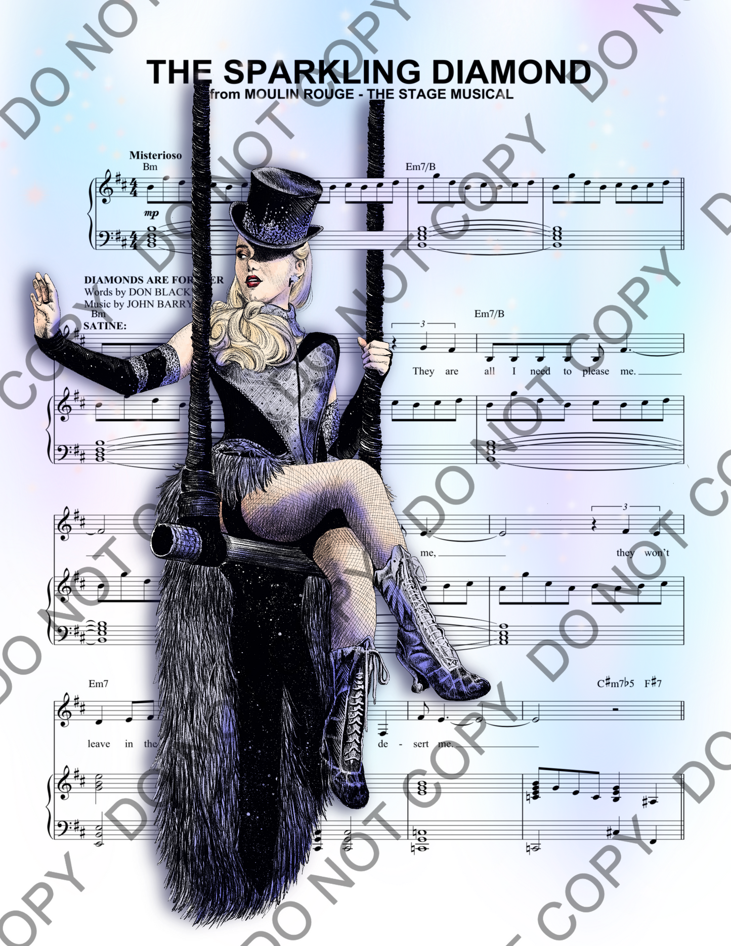 Meg Donnelly Satine Moulin Rouge Sheet Music Art Print