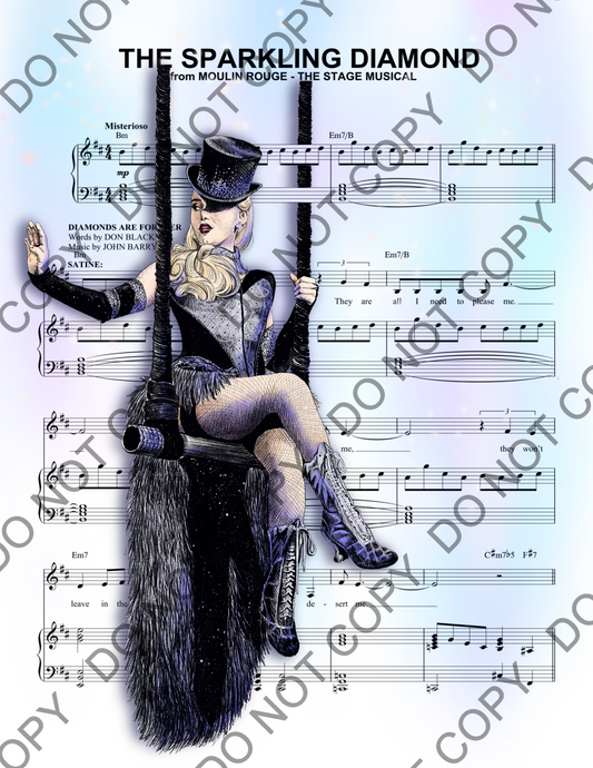 Meg Donnelly Satine Moulin Rouge Sheet Music Art Print