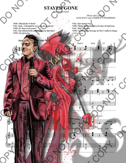 Amir Talai as Alastor Hazbin Hotel Sheet Music Art Print