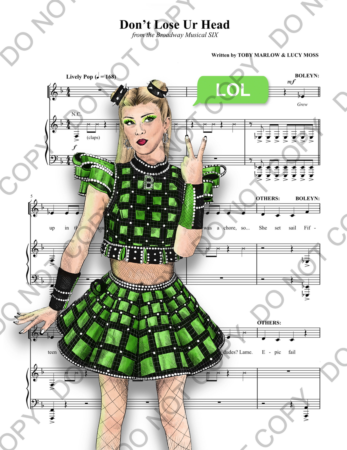 Dylan Mulvaney Anne Boleyn Six Sheet Music Art Print