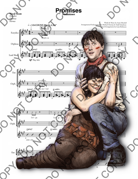 Reeve Carney and Eva Noblezada Hadestown Sheet Music Print