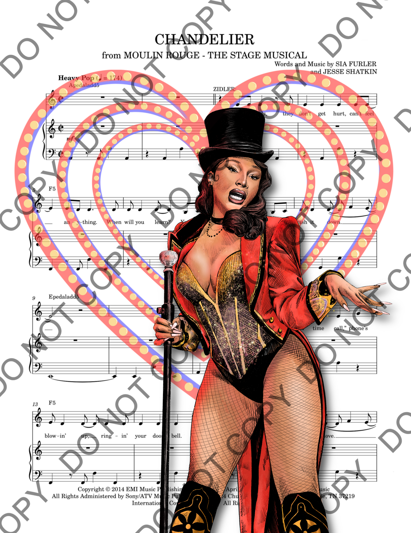 Megan Thee Stallion Zidler Moulin Rouge Sheet Music Art Print