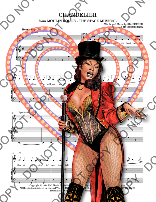 Megan Thee Stallion Zidler Moulin Rouge Sheet Music Art Print