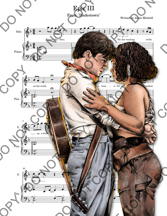 Joshua Colley and Jordan Tyson Hadestown Sheet Music Print