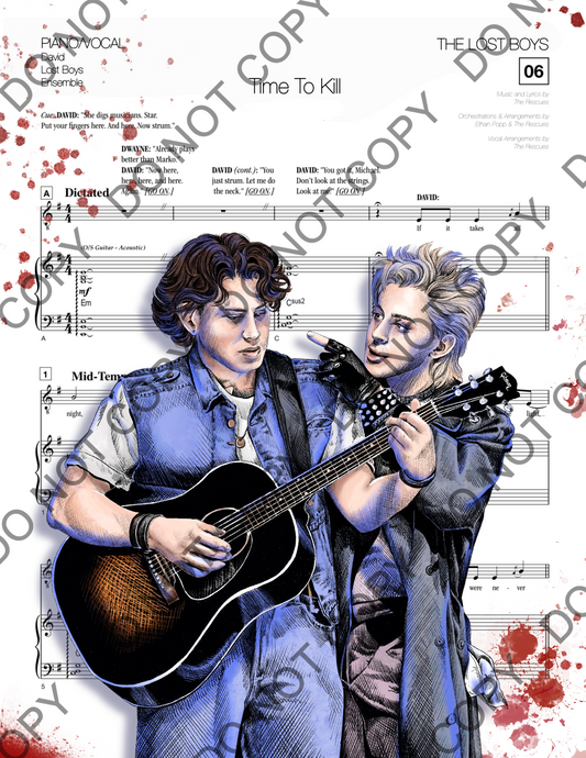 The Lost Boys Sheet Music Art Print