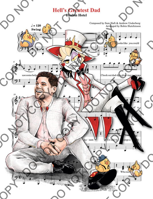 Jeremy Jordan Lucifer Hazbin Hotel Art Sheet Music Print