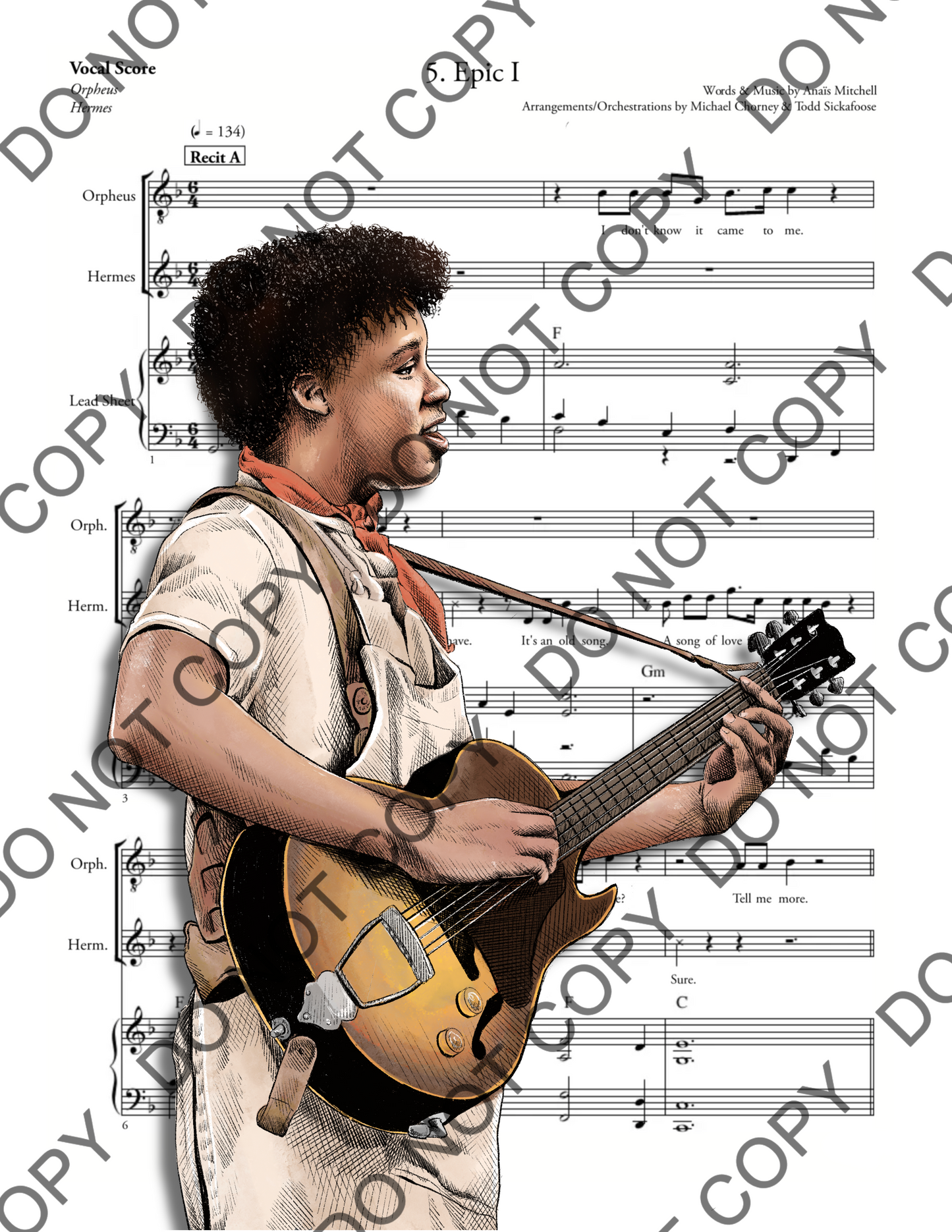 Jeffrey Cornelius Orpheus Sheet Music Art Print