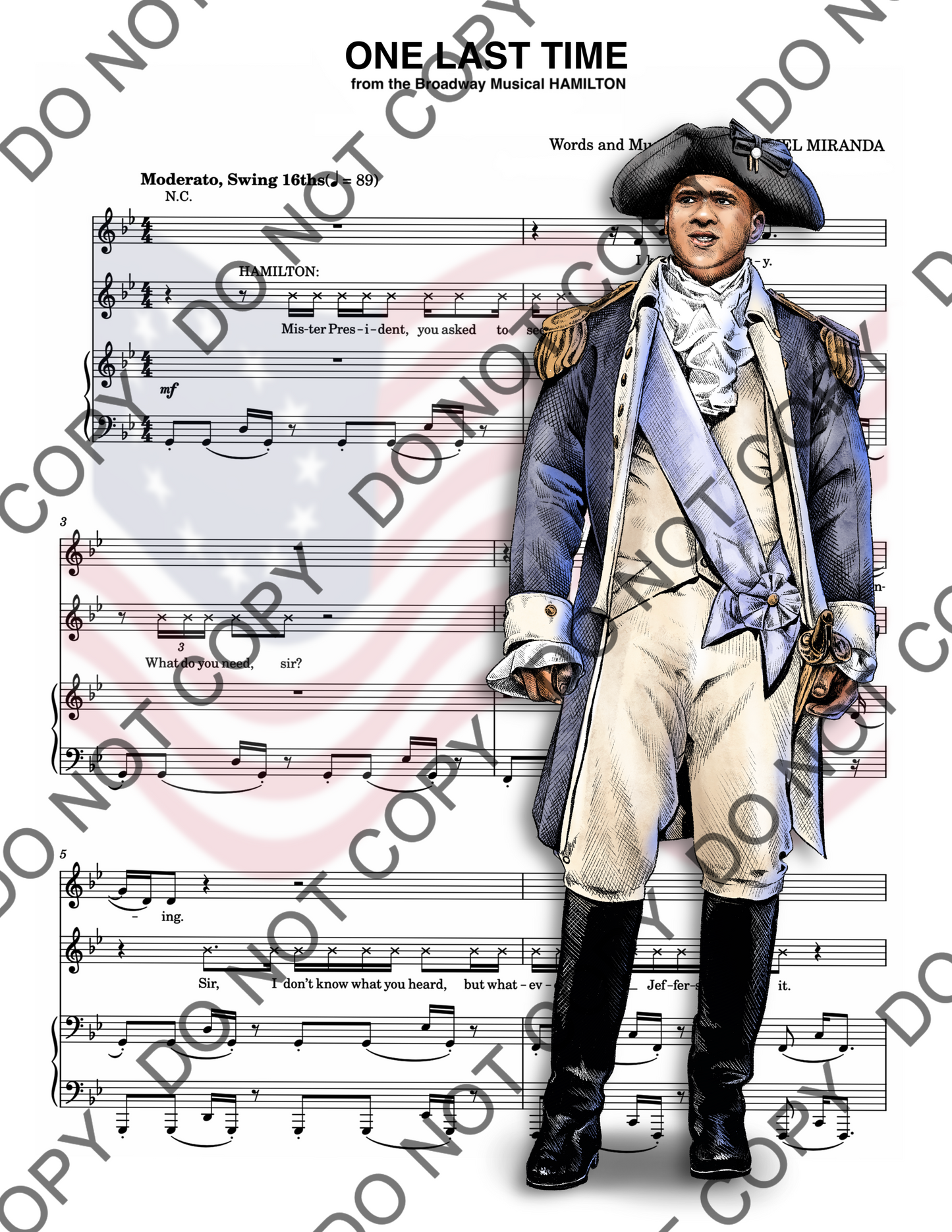 Christopher Jackson Hamilton Sheet Music Art Print