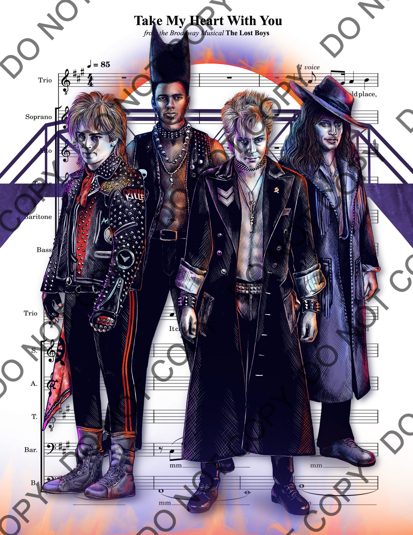 The Lost Boys Band Sheet Music Art Print