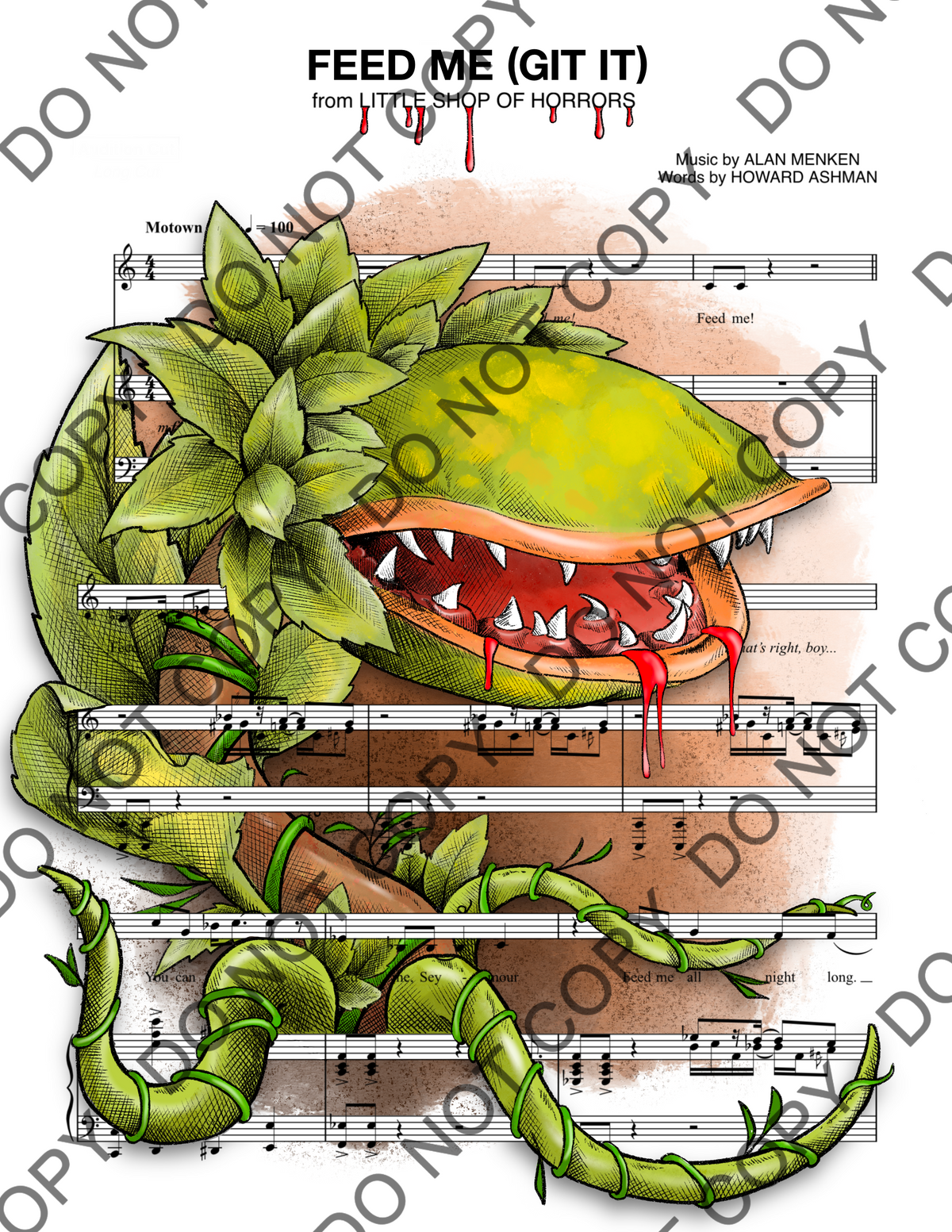 Little Shop of Horrors Sheet Music Art Print