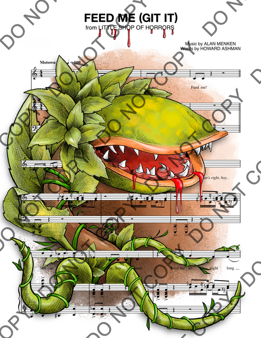 Little Shop of Horrors Sheet Music Art Print