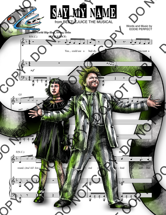 Beetlejuice Sheet Music Art Print