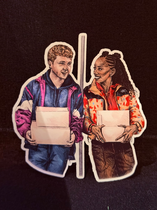 Two Strangers Art Print Sticker