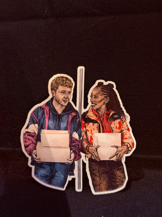 Two Strangers Art Print Sticker