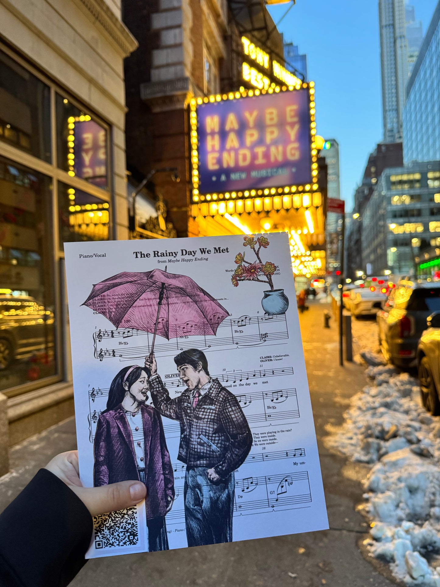 Helen J Shen and Darren Criss Maybe Happy Ending Art Sheet Music (Color)
