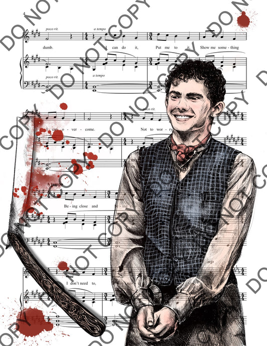 Joe Locke as Toby in Sweeney Todd Sheet Music Print (Color)