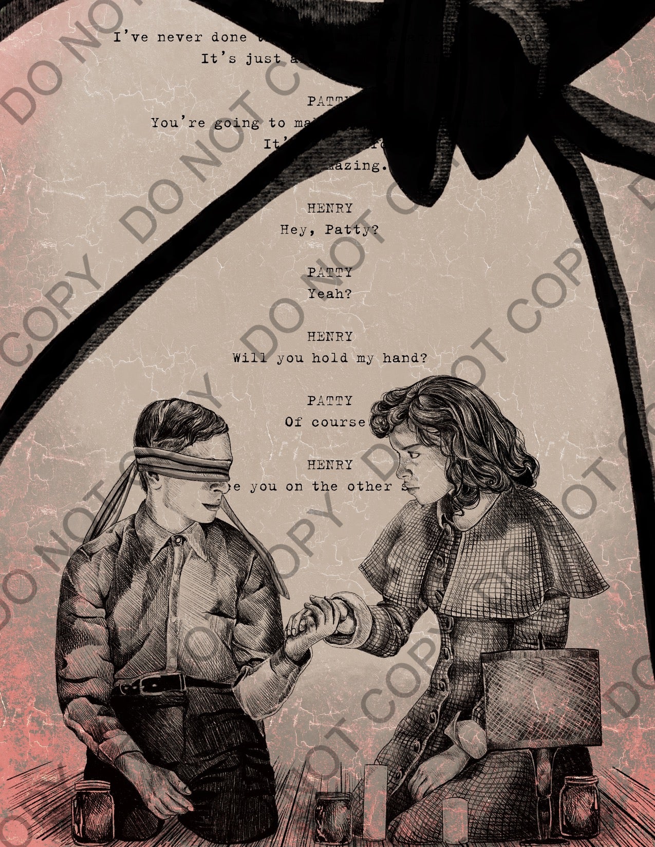 Stranger Things: The First Shadow Art Print (Black & White)