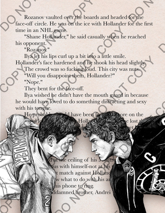 Heated Rivalry Book Page Art Print (Black & White)