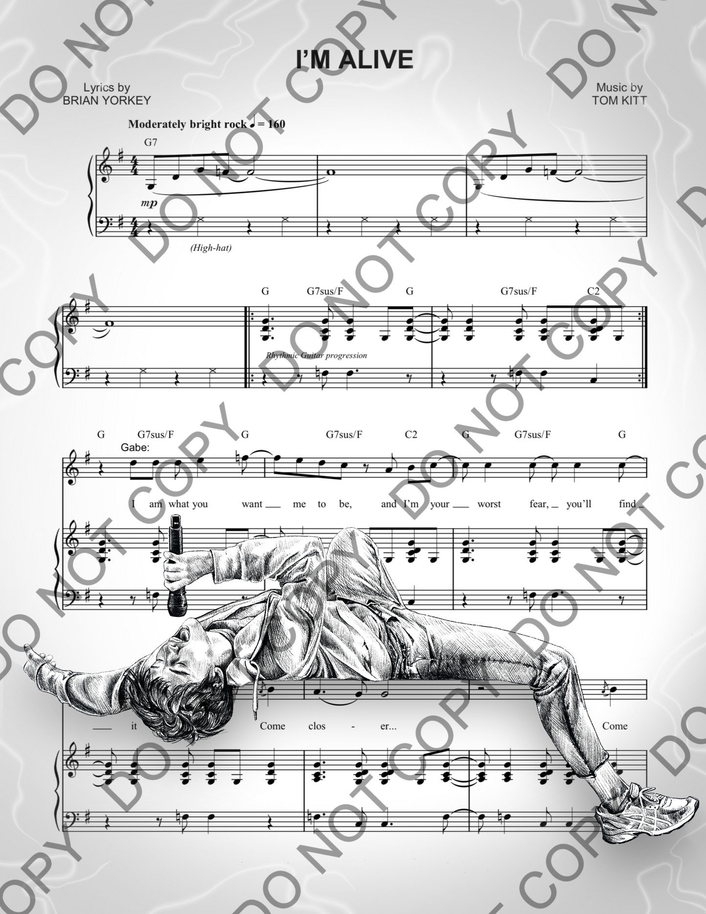 Jack Wolfe Next to Normal Sheet Music Art Print (Black & White)