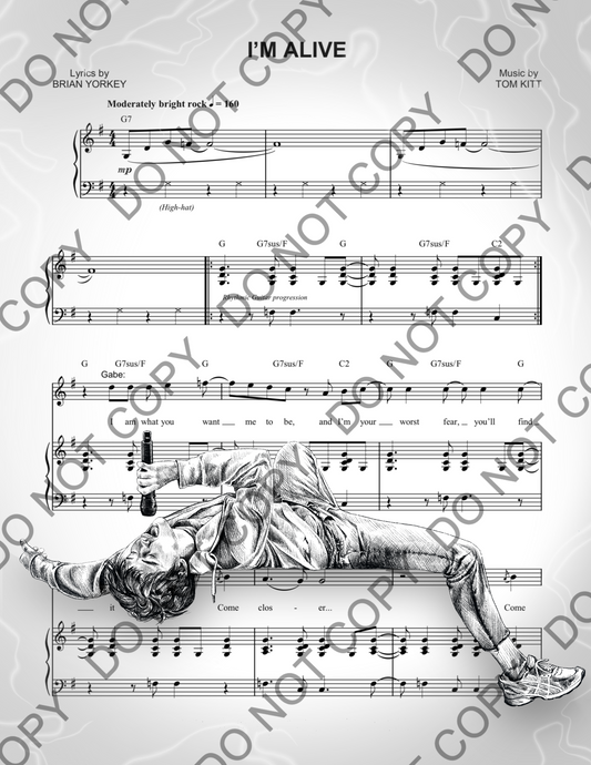 Jack Wolfe Next to Normal Sheet Music Art Print (Black & White)