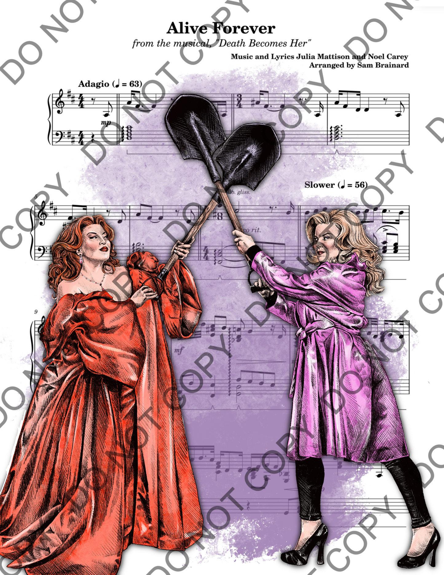 Death Becomes Her Sheet Music Art Print (Color)