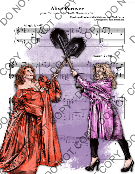 Death Becomes Her Sheet Music Art Print (Color)