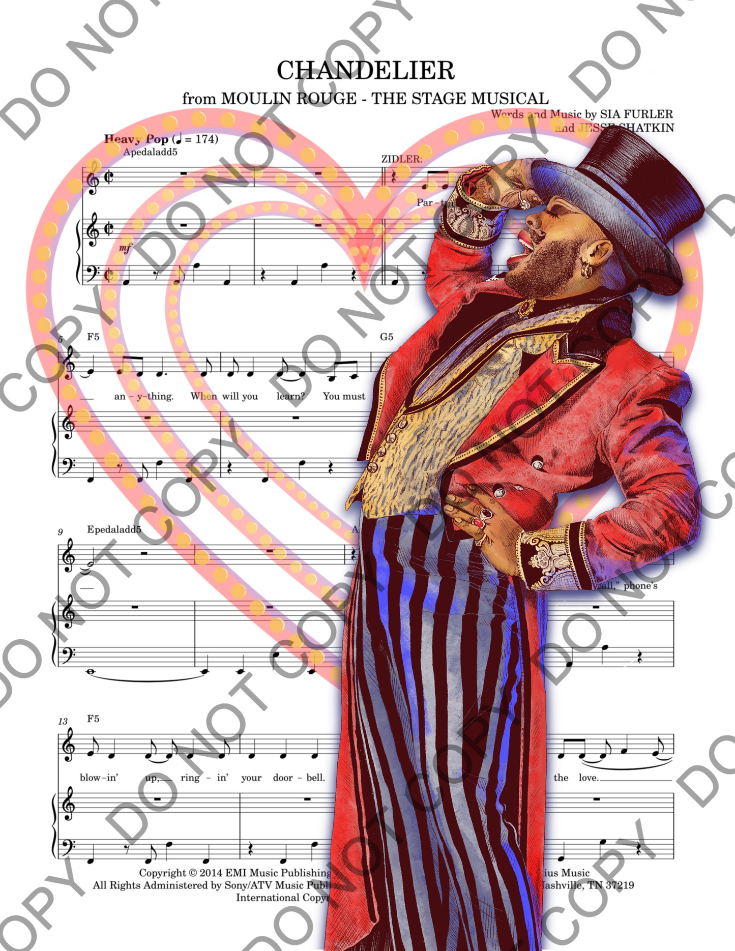 Bob the Drag Queen Moulin Rouge Sheet Music Art Print