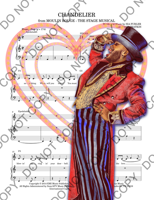 Bob the Drag Queen Moulin Rouge Sheet Music Art Print