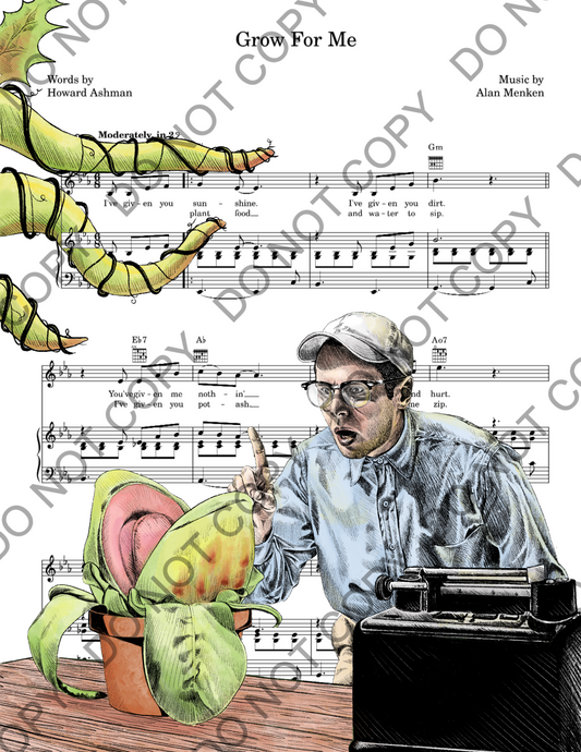 Little Shop of Horrors Sheet Music Art Print (Jonathan Groff)