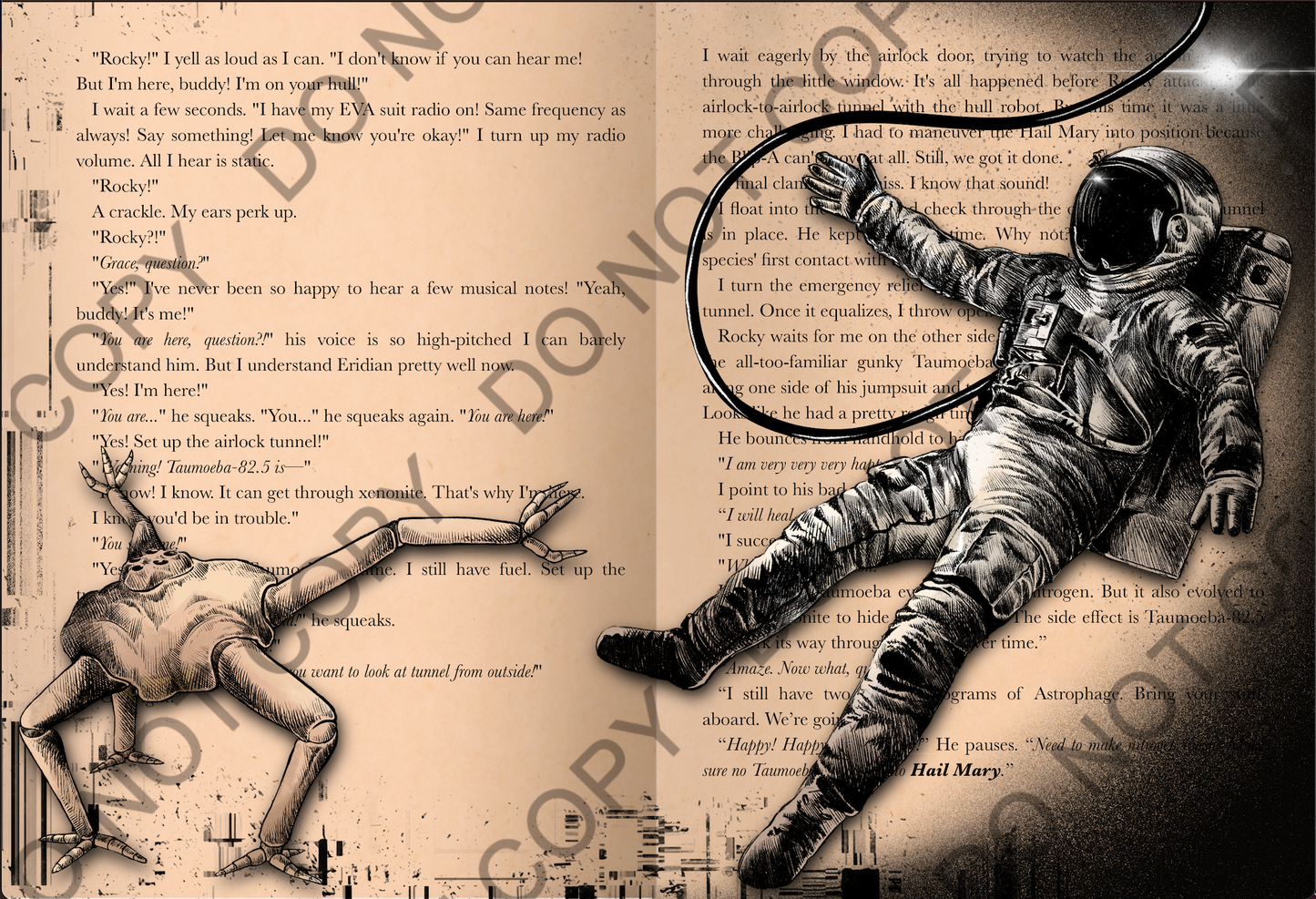 Project Hail Mary Book Art Print (Black & White)