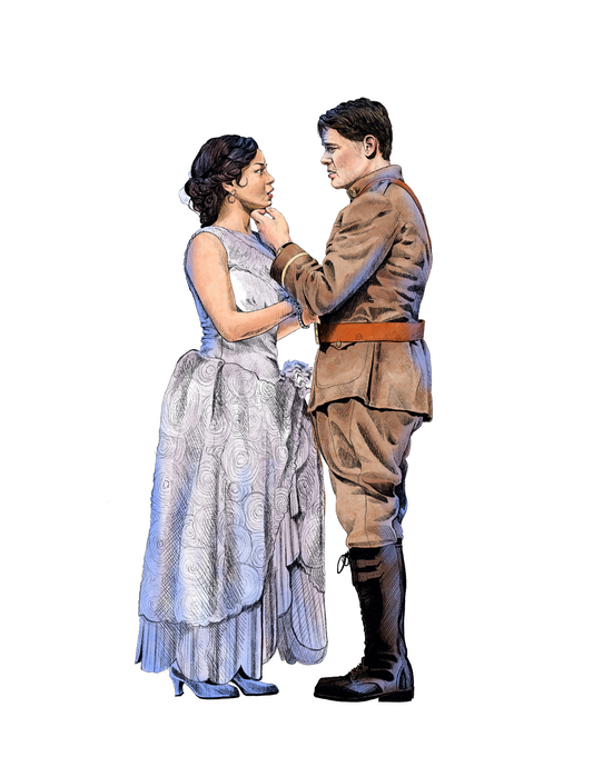 Daisy and Gatsby Art Print Sticker