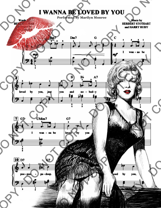 Marilyn Monroe Some Like It Hot Art Sheet Music Print (Black & White)