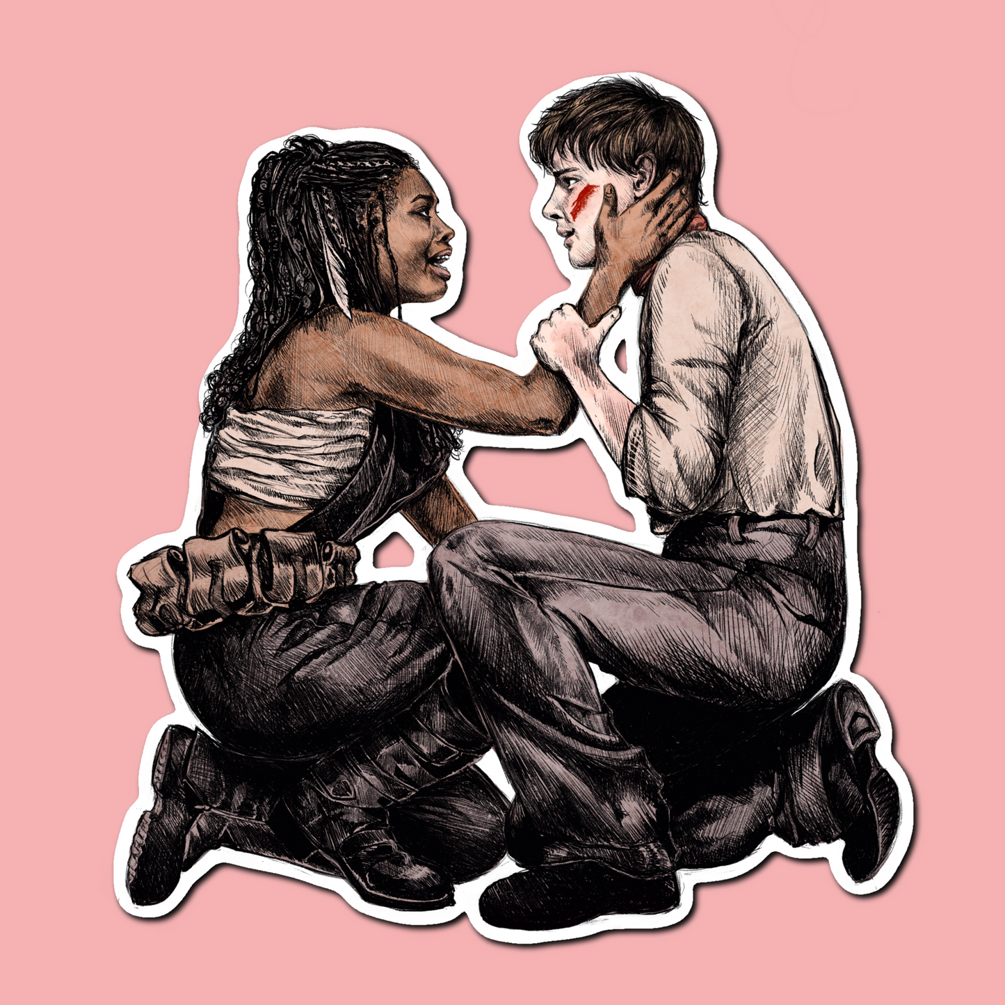 Orpheus and Eurydice (Jack Wolfe and Morgan Dudley) Art Print Sticker