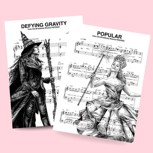Wicked Movie Art Sheet Music Set (Black & White)